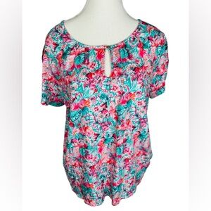 ⭐️ 3/$15 Tropical Floral Women's Blouse Size XL